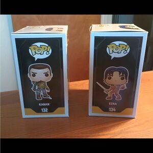 Funko Pop Kanan and Ezra Figures - Black and Yellow